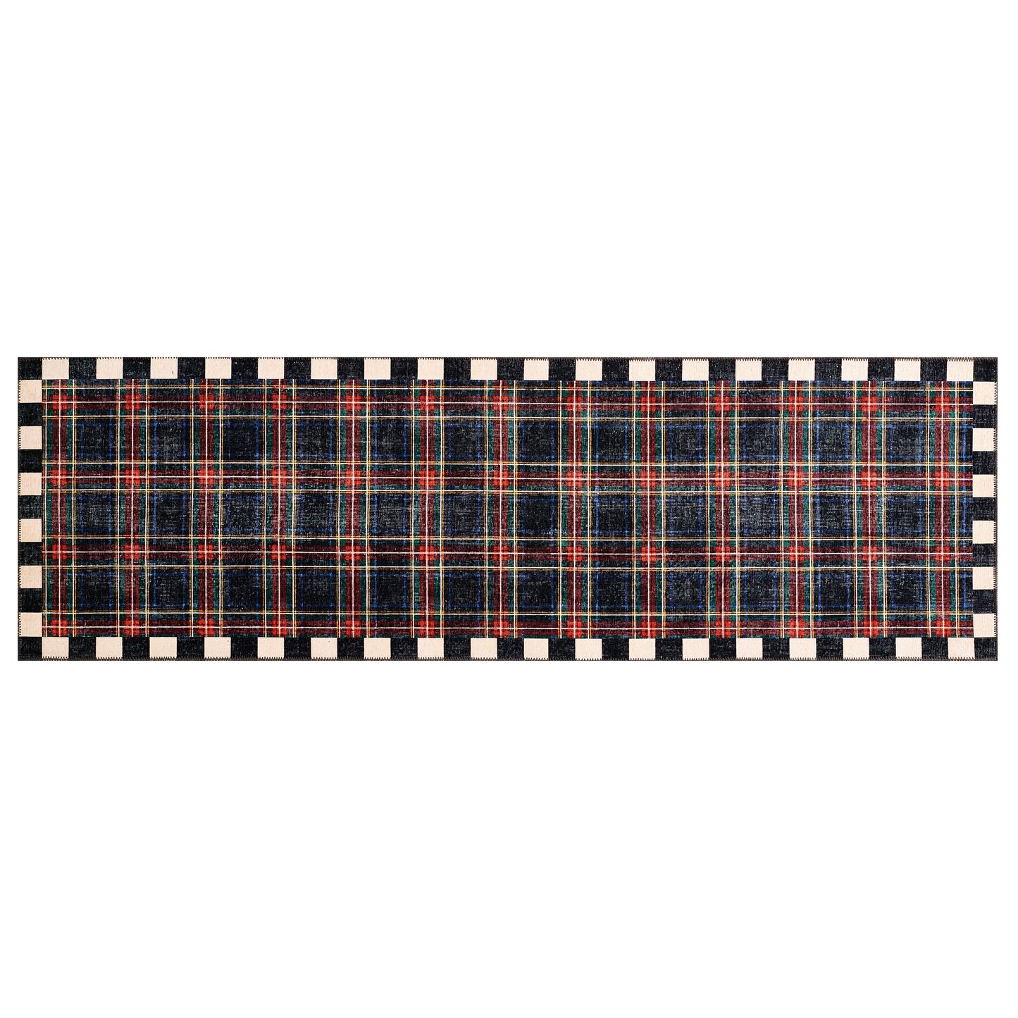 Stewart Tartan Black 2¡¯6¡å x 8¡ä Washable Runner