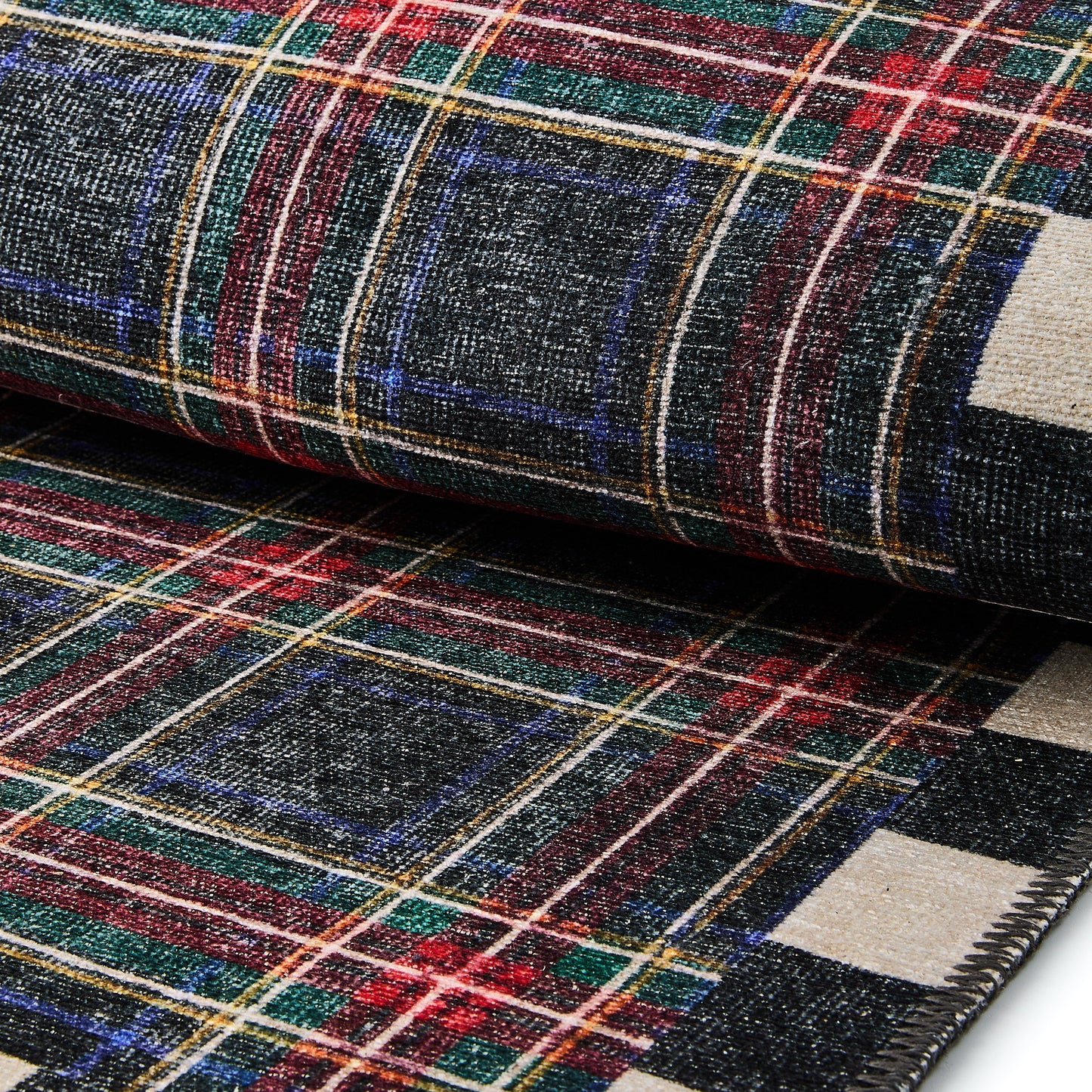 Stewart Tartan Black 2¡¯6¡å x 10¡ä Washable Runner