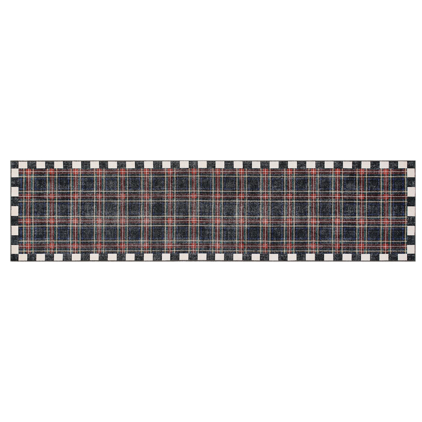 Stewart Tartan Black 2¡¯6¡å x 10¡ä Washable Runner