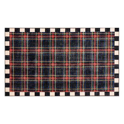 Stewart Tartan Black 3¡ä x 5¡ä Washable Rug