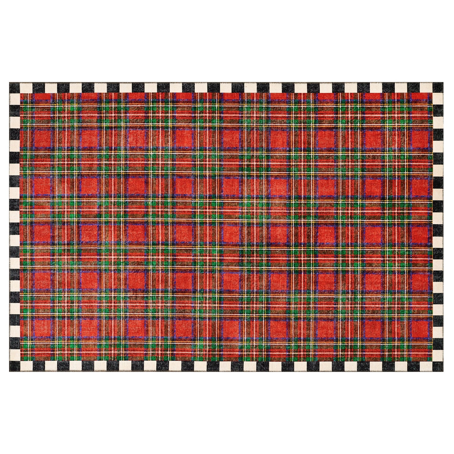 Royal Stewart Tartan Red 5¡ä x 7¡¯6¡å Washable Rug