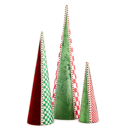 Check It Out Fabric Cone Trees, Set of 3