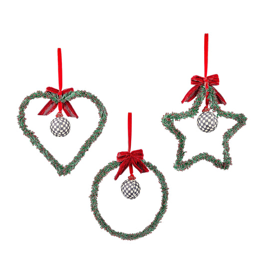 Holly Beaded Large Ornaments, Set of 3