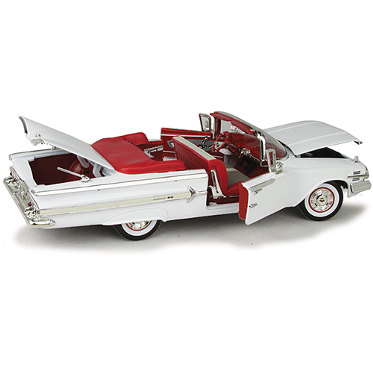 1960 Chevy Impala Convertible - White 1:18 Scale Diecast Model by Motormax