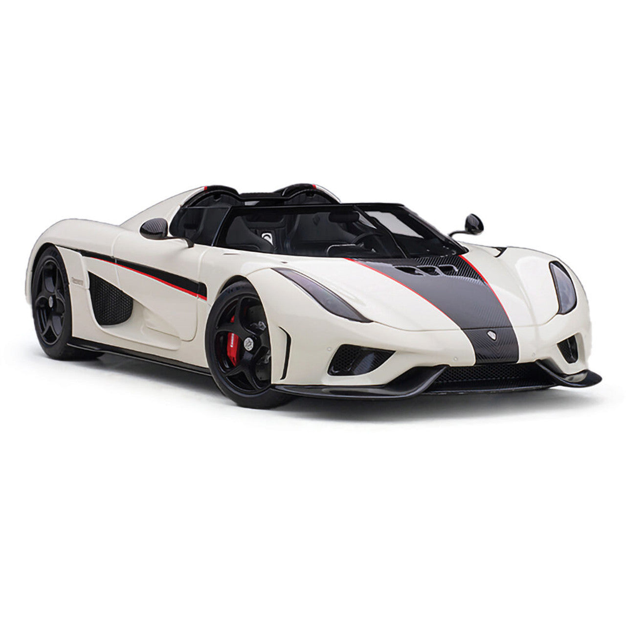 Koenigsegg Regera - White w/Carbon Accents 1:18 Scale Composite Diecast Model Car by AutoArt