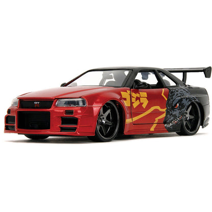2002 Nissan Skyline GT-R (R34) - Godzilla 1:24 Scale Diecast Model Car by Jada Toys
