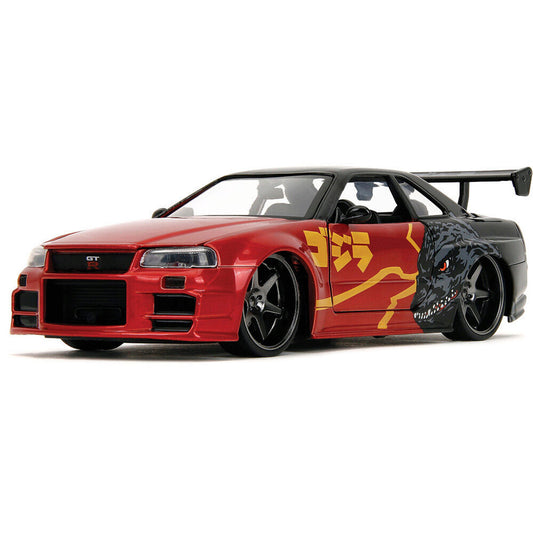 2002 Nissan Skyline GT-R (R34) - Godzilla 1:24 Scale Diecast Model Car by Jada Toys