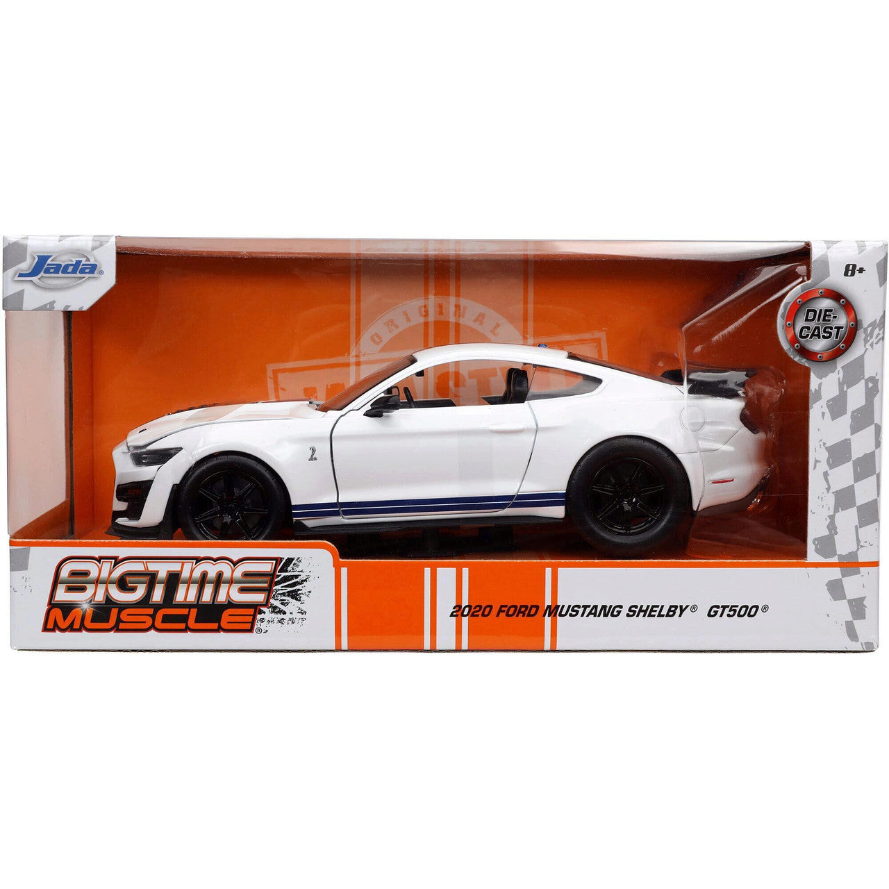 2020 Ford Mustang Shelby G.T. 500 BTM - Gloss White 1:24 Scale Diecast Model Car by Jada Toys