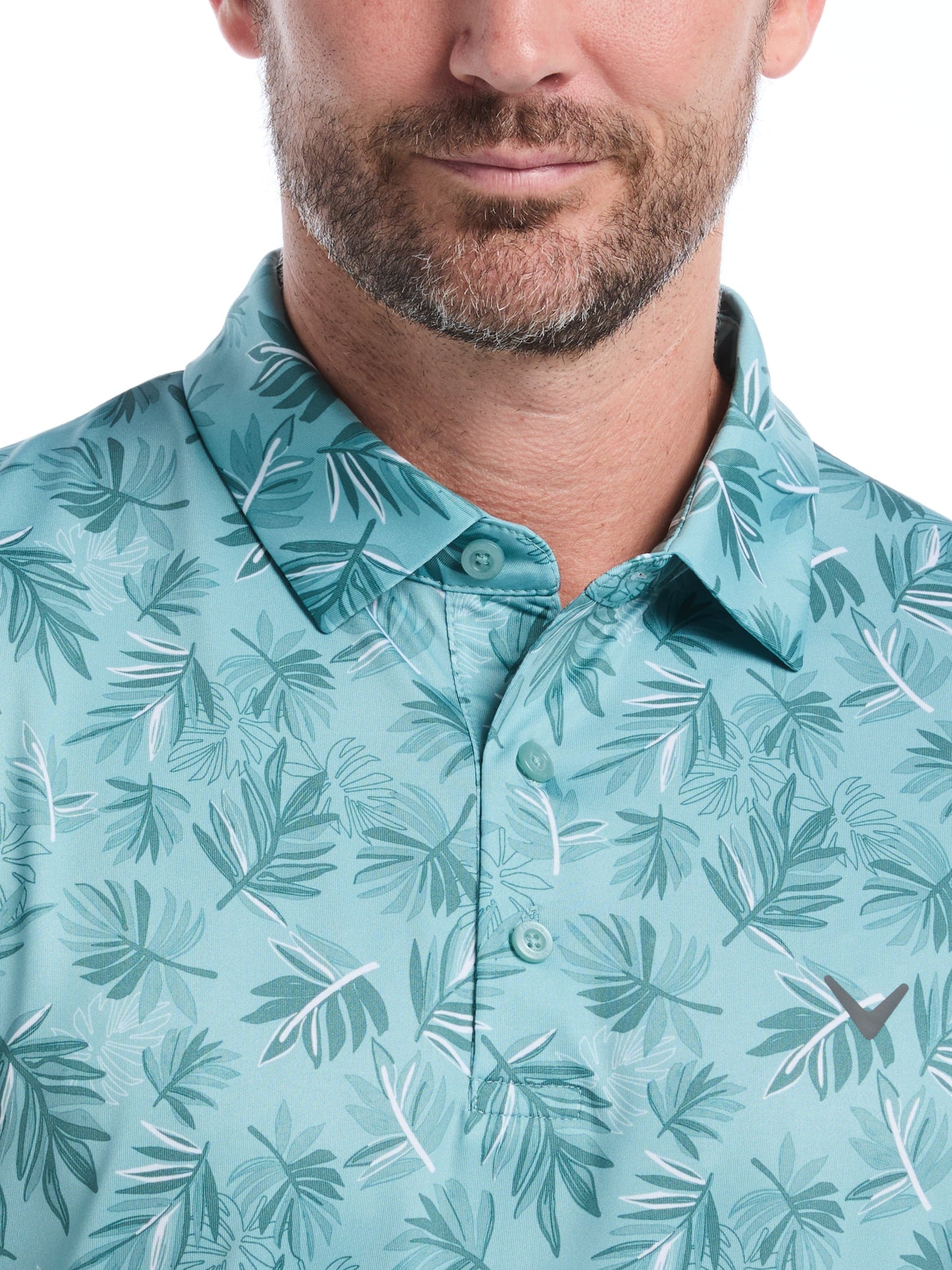 Mens Floral Polo