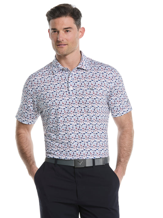 Mens Americana Print Polo