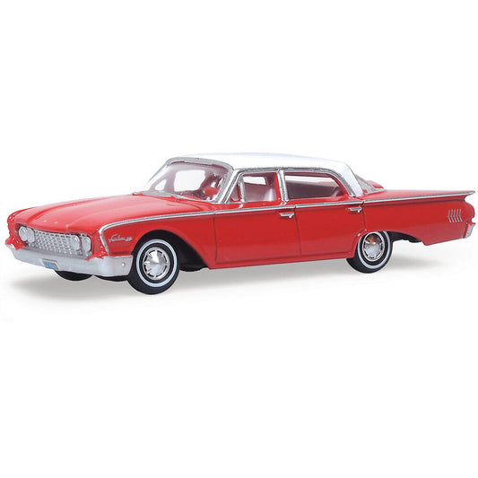 1960 Ford Fairlane 500 Town Sedan - Red / White 1:87 Scale Diecast Model Car by Oxford Diecast