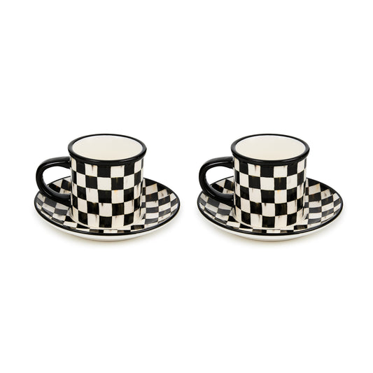 Courtly Check Espresso Cup &amp; Saucer, Set of 2