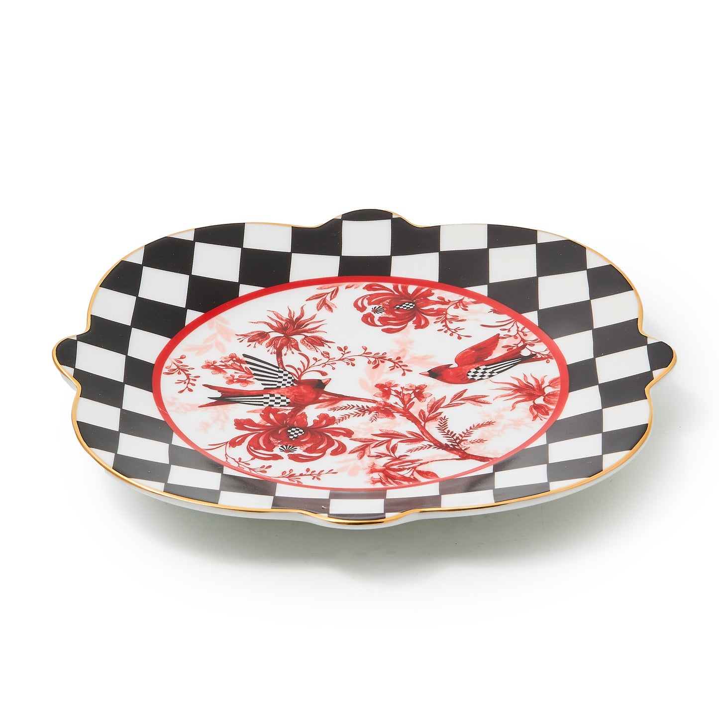 Cardinal Toile Salad Plate