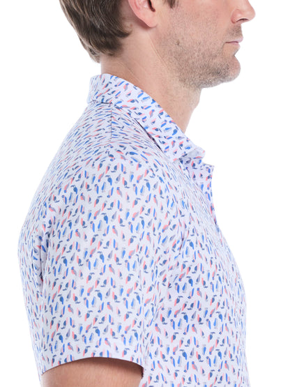 Mens Day All Over Birdie Print Polo