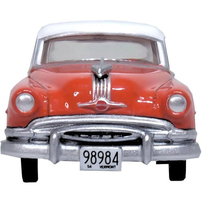 1954 Pontiac Chieftain 4-Door Sedan - Coral Red / Winter White 1:87 Scale Diecast Model Car by Oxford Diecast