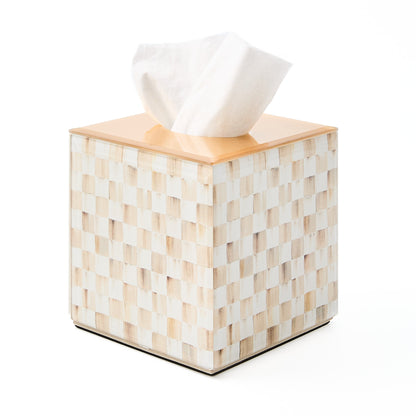 Mocha Check Glass Boutique Tissue