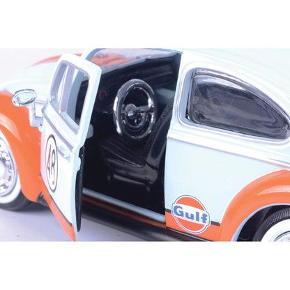 1966 Volkswagen Beetle with Gulf Livery 1:24 Scale Diecast Model Car by Motormax
