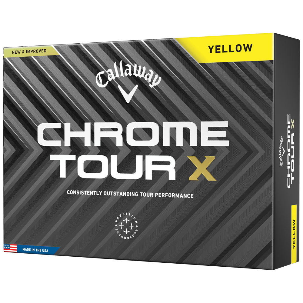 Chrome Tour X Golf Balls - Yellow - 12 Pack