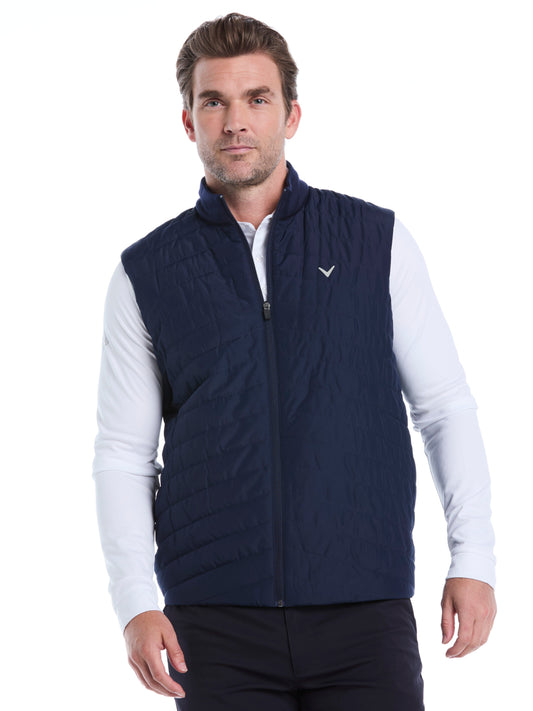 Mens Quilted Puffer Full Zip Golf Vest