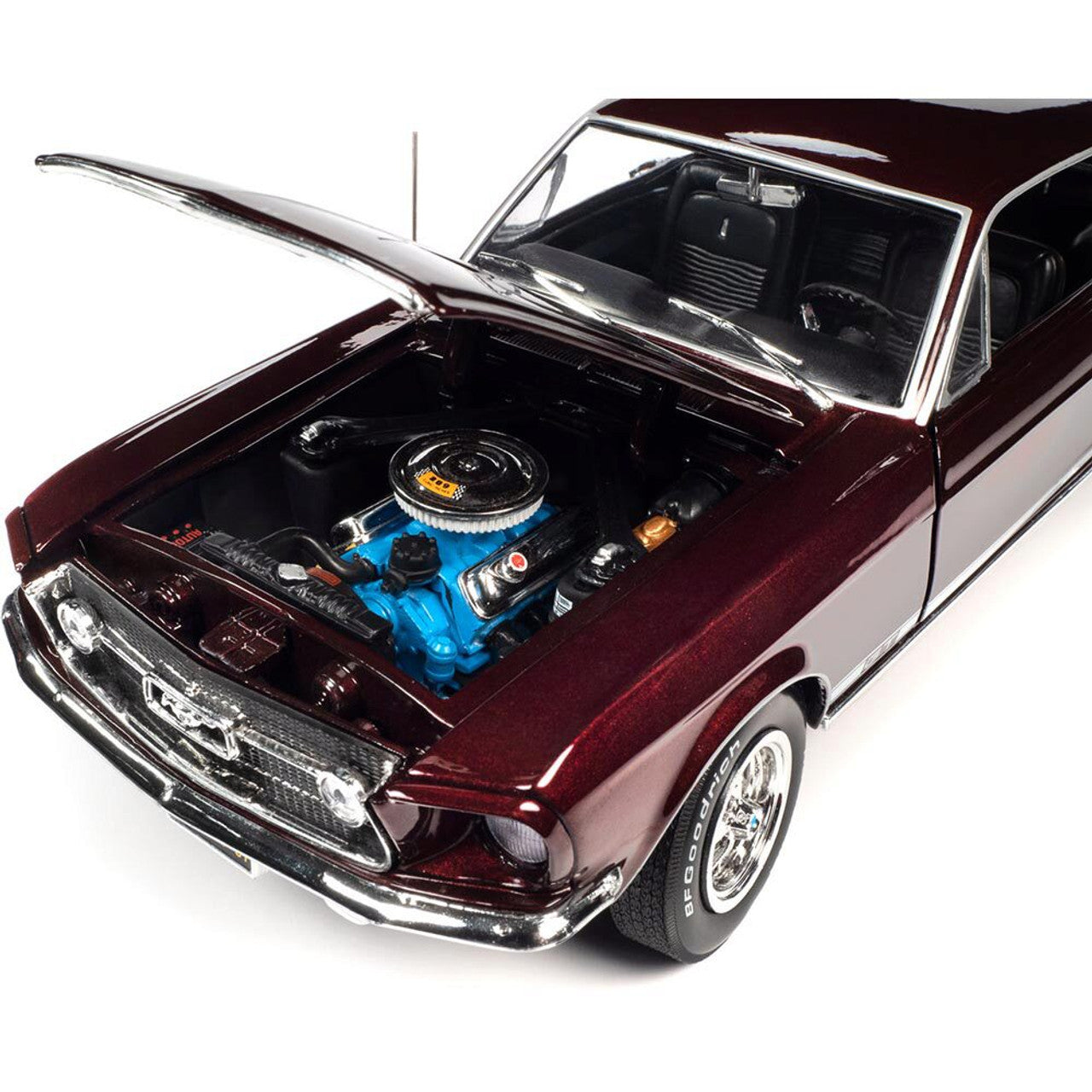 1967 Ford Mustang 2+2 GT - Code X Vintage Burgundy 1:18 Scale Diecast Model Car by American Muscle - Ertl