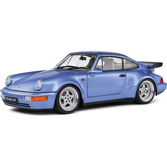 1990 Porsche 911 (964) Turbo - Blue 1:18 Scale Diecast Model Car by Solido