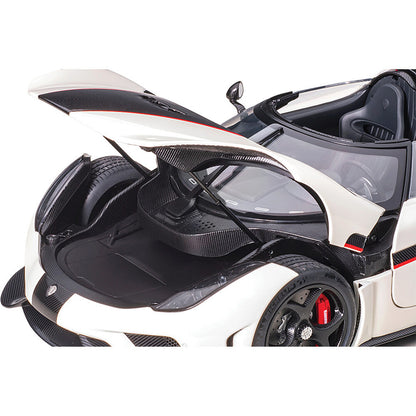 Koenigsegg Regera - White w/Carbon Accents 1:18 Scale Composite Diecast Model Car by AutoArt