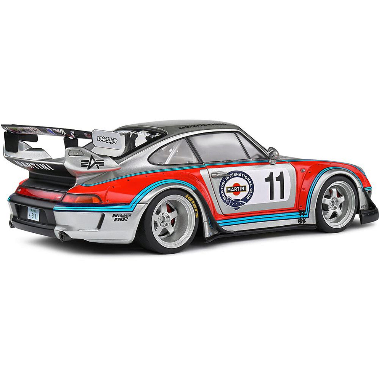 2020 RWB Porsche Bodykit Martini Grey 1:18 Scale Diecast Model Car by Solido