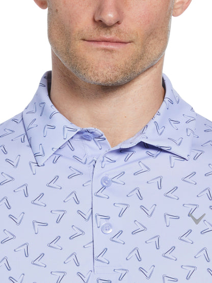 Mens All Over Chevron Printed Polo