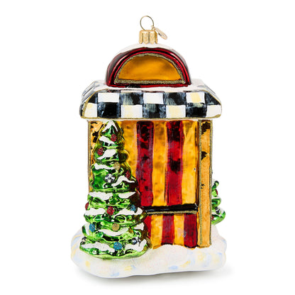 Santa¡¯s Toy Store Glass Ornament