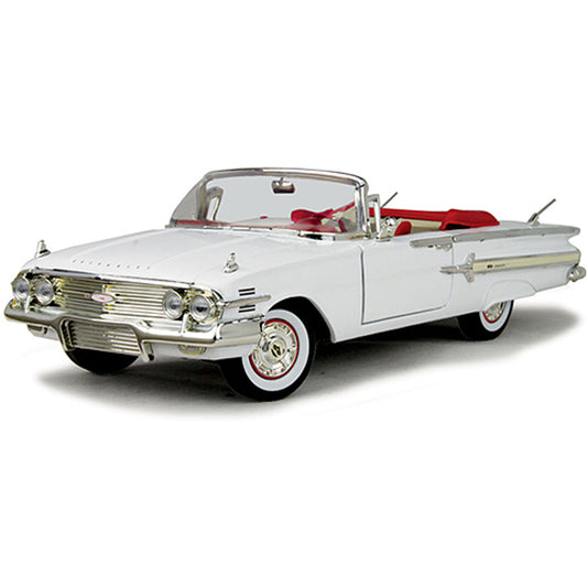1960 Chevy Impala Convertible - White 1:18 Scale Diecast Model by Motormax
