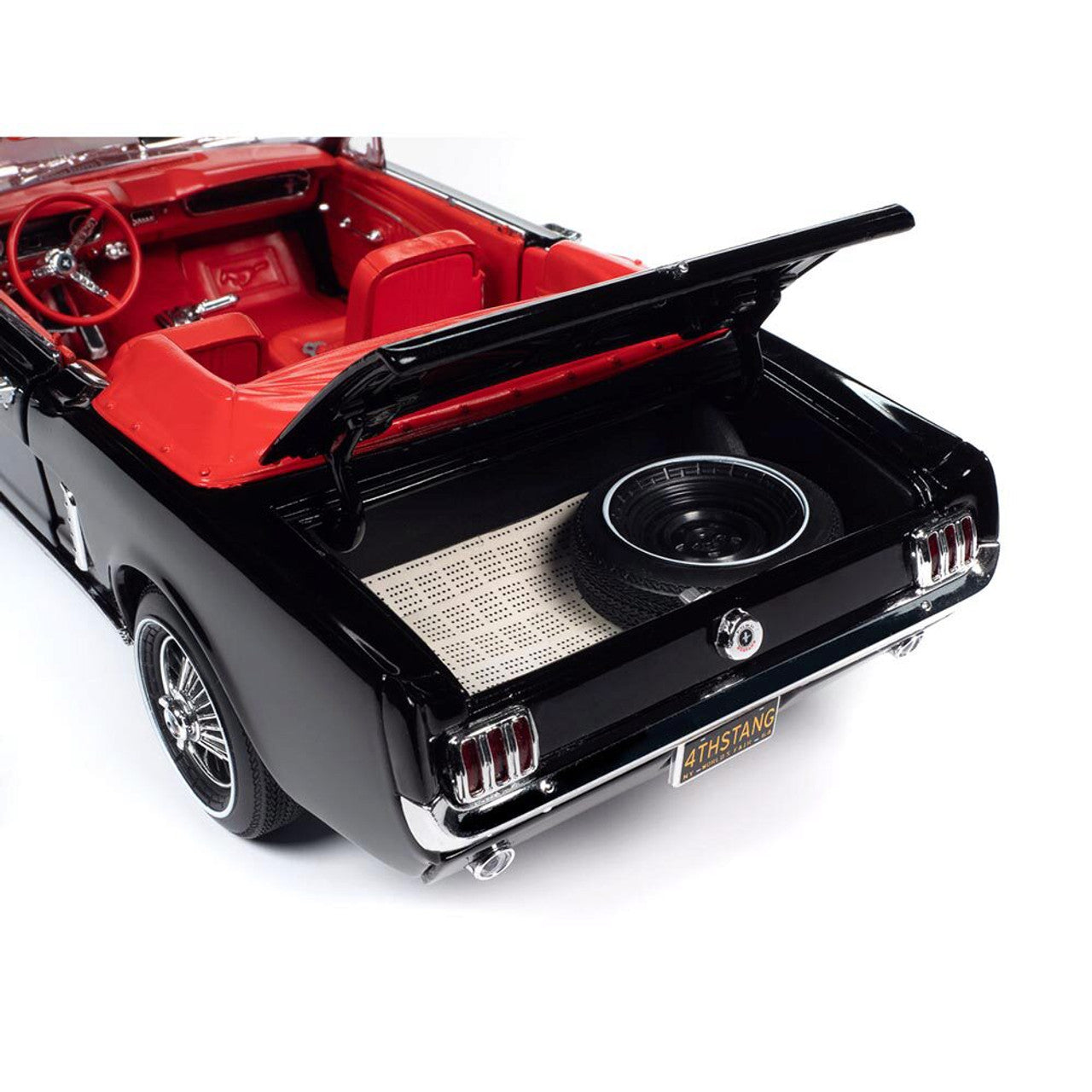 1964.5 Ford Mustang Convertible - Raven Black 1:18 Scale Diecast Model Car by American Muscle - Ertl