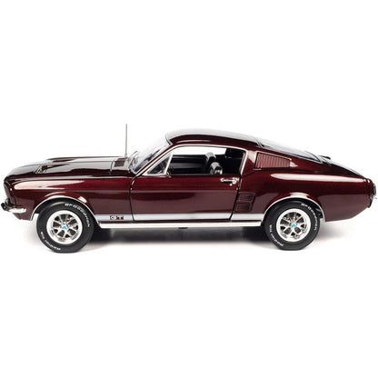 1967 Ford Mustang 2+2 GT - Code X Vintage Burgundy 1:18 Scale Diecast Model Car by American Muscle - Ertl