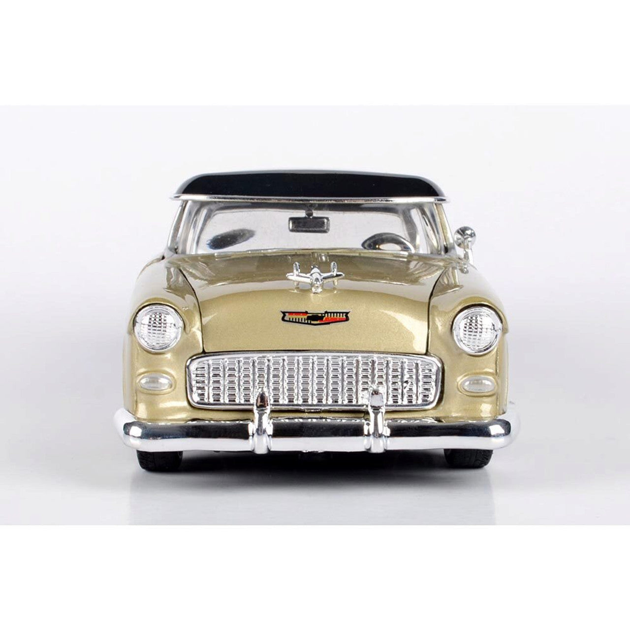 1955 Chevy Bel Air Low Rider with Visor - Gold 1:24 Scale Diecast Model Car by Motormax