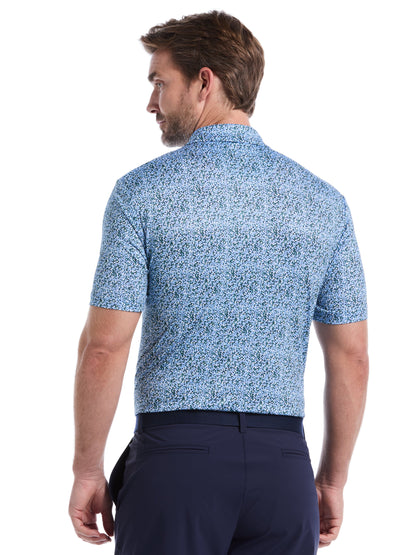 Mens Confetti Hex Print Golf Polo