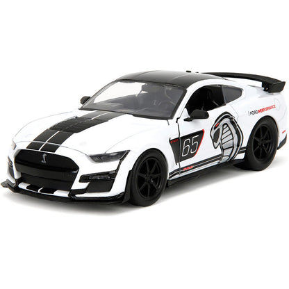 2020 Ford Mustang Shelby G.T. 500 - #65 White 1:24 Scale Diecast Model Car by Jada Toys