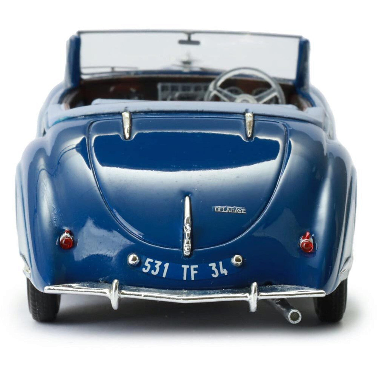 1947 Delahaye 135M Vedette cabriolet by Henri Chapron - Blue 1:43 Scale Cast Resin Model Car by Esval Models