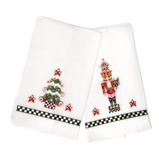 Nutcracker &amp; Tree Guest Towels, Set of 2