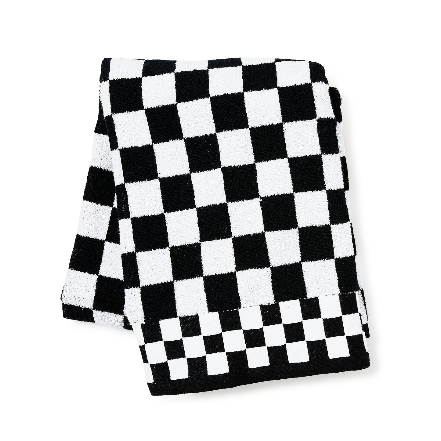 Black Check Bath Towel