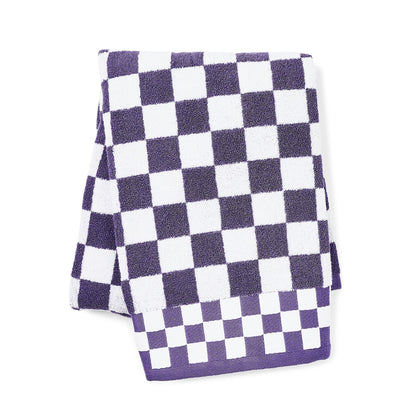 Plum Check Bath Towel