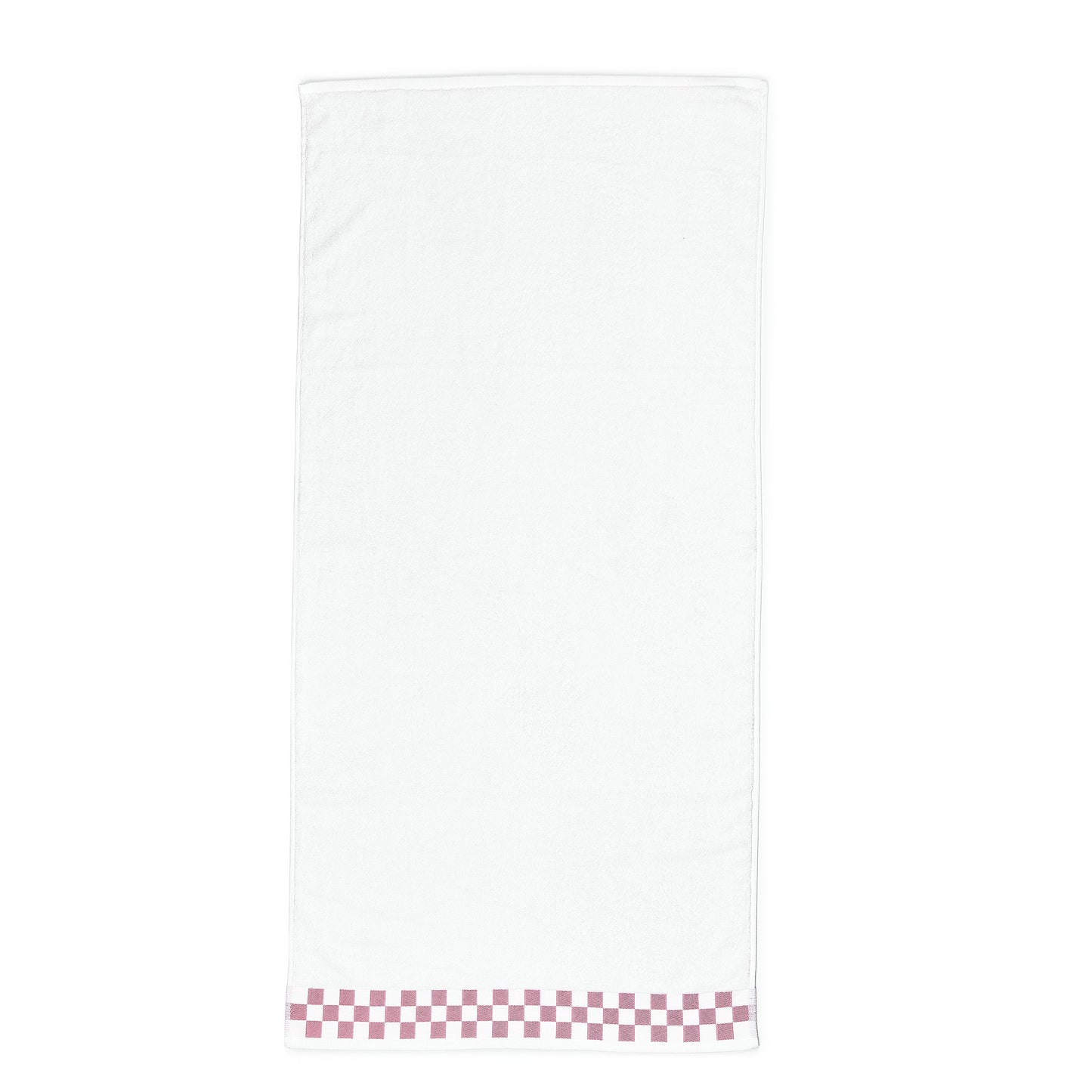 Bath Towel with Rose Check Border