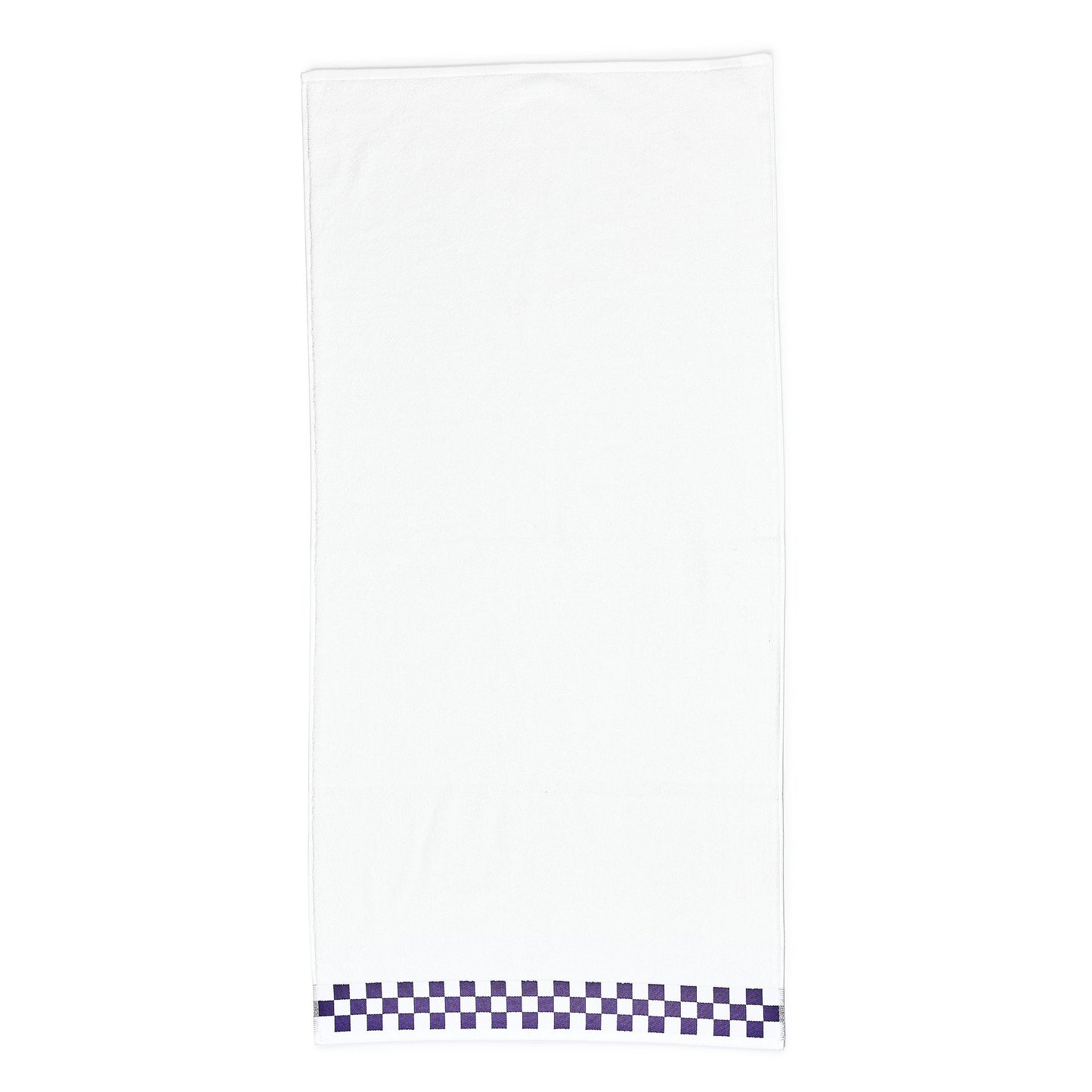 Bath Towel with Plum Check Border