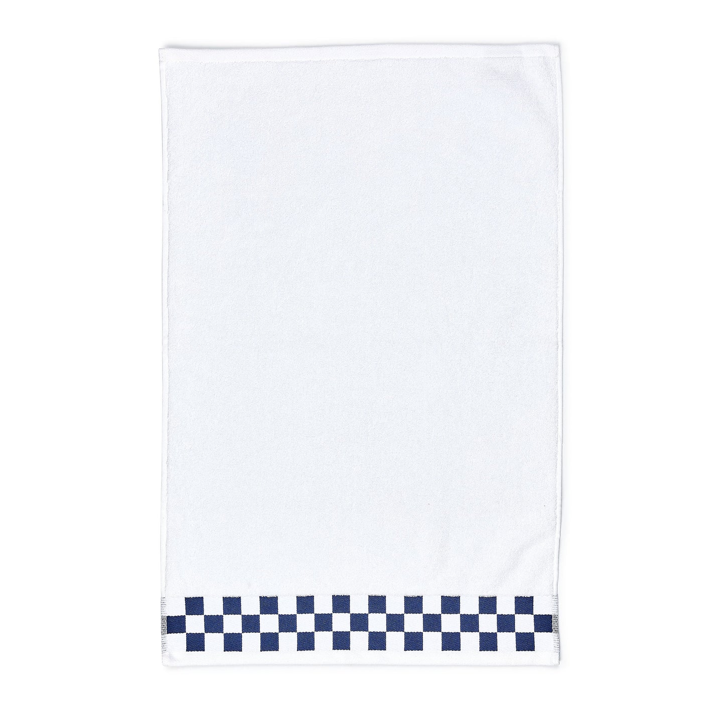Hand Towel with Navy Check Border