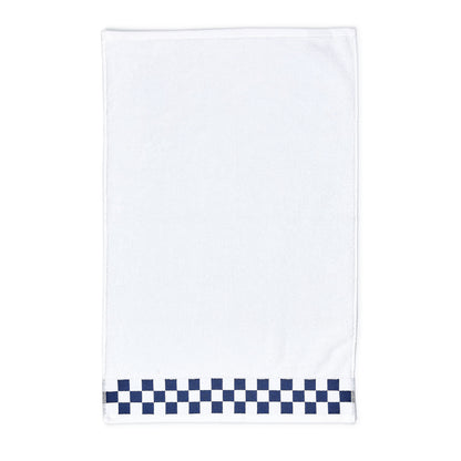 Hand Towel with Navy Check Border