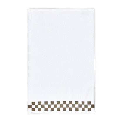 Hand Towel with Mocha Check Border