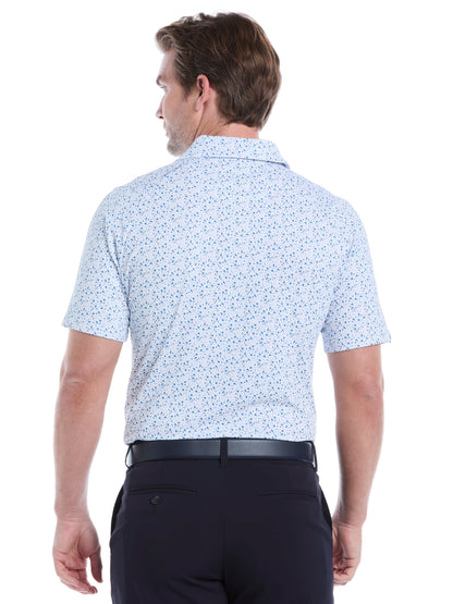 Mens Confetti Print Golf Polo Shirt