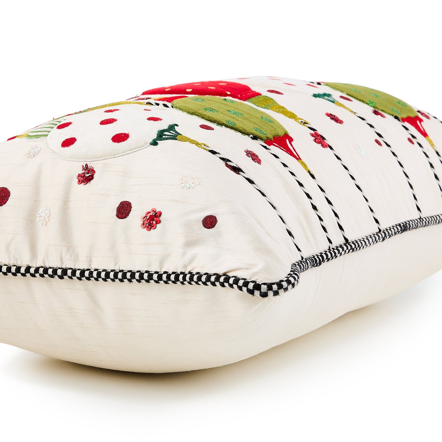 Festive Ornaments Lumbar Throw Pillow