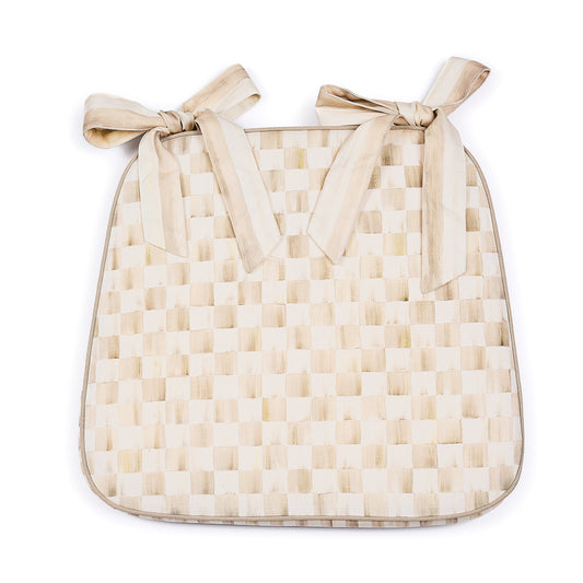 Mocha Check Chair Cushion