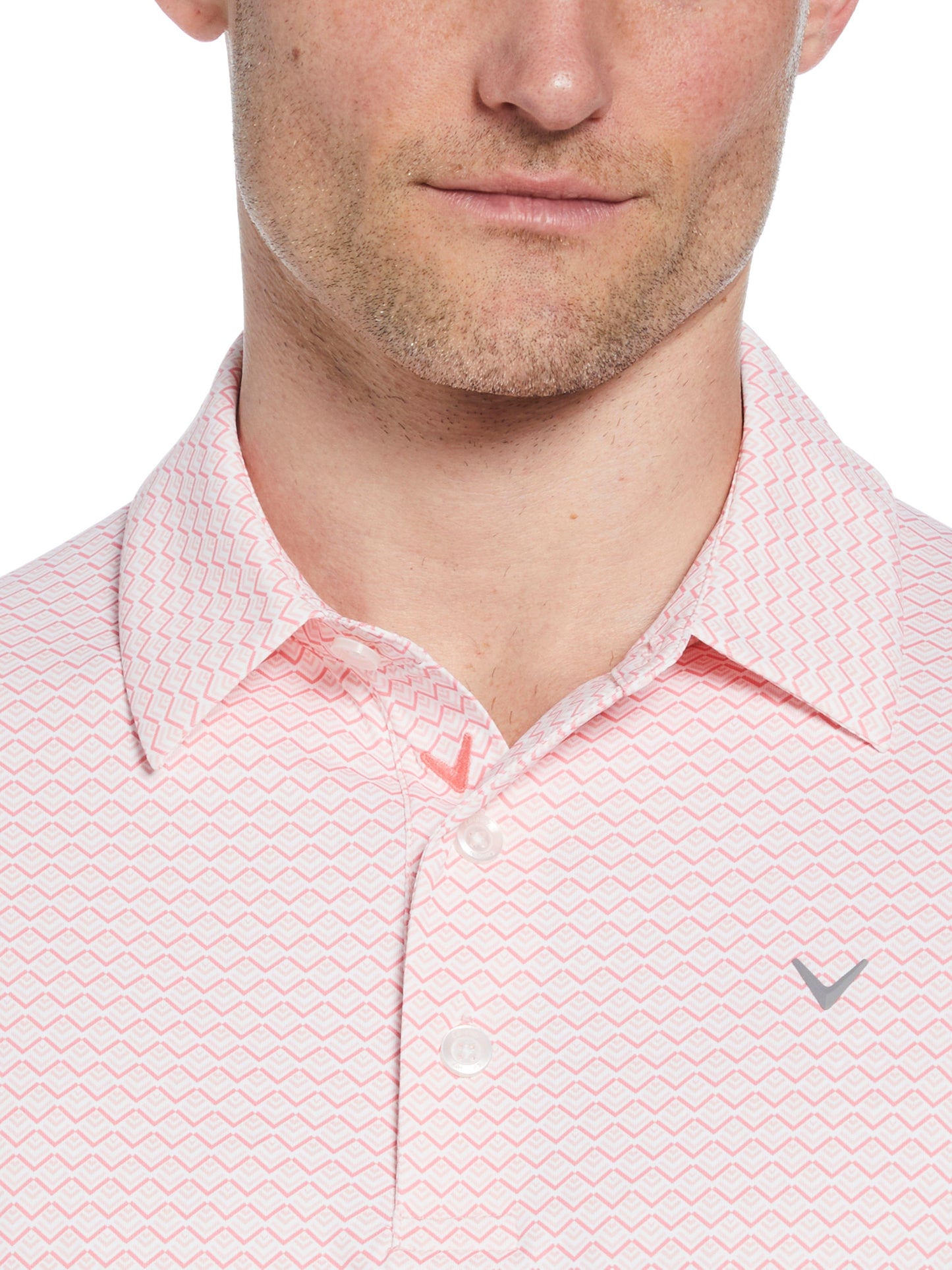 Mens Chevron Printed Polo