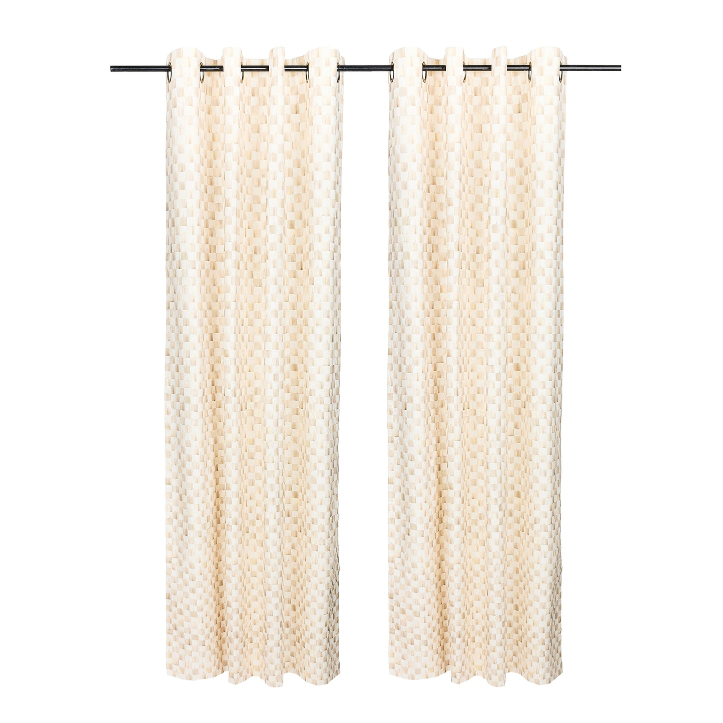 Mocha Check 84¡å Grommet Curtain Panel