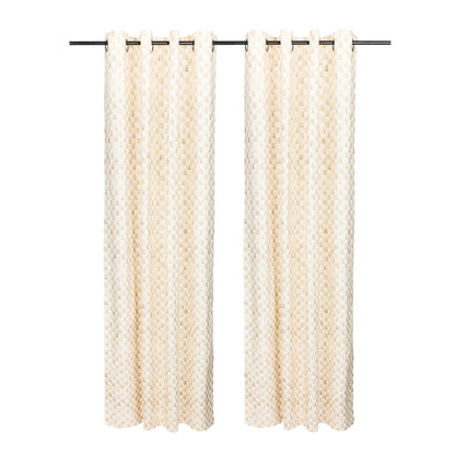 Mocha Check 84¡å Grommet Curtain Panel